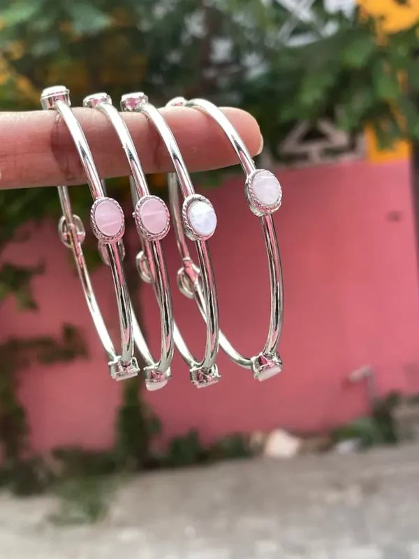 Oxidized Oval Stones Bangles