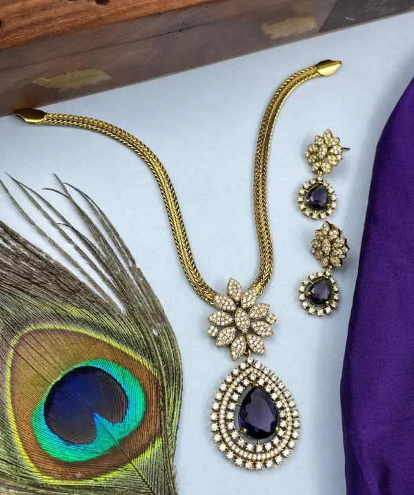 Violet Shade Attigai Cum Chain