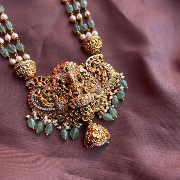 Premium Pumpkin Beads Nagas Haaram - Image 4