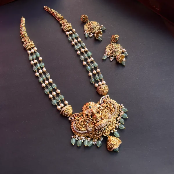 Premium Pumpkin Beads Nagas Haaram - Image 5