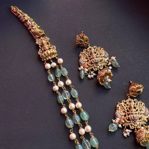 Premium Pumpkin Beads Nagas Haaram - Image 6