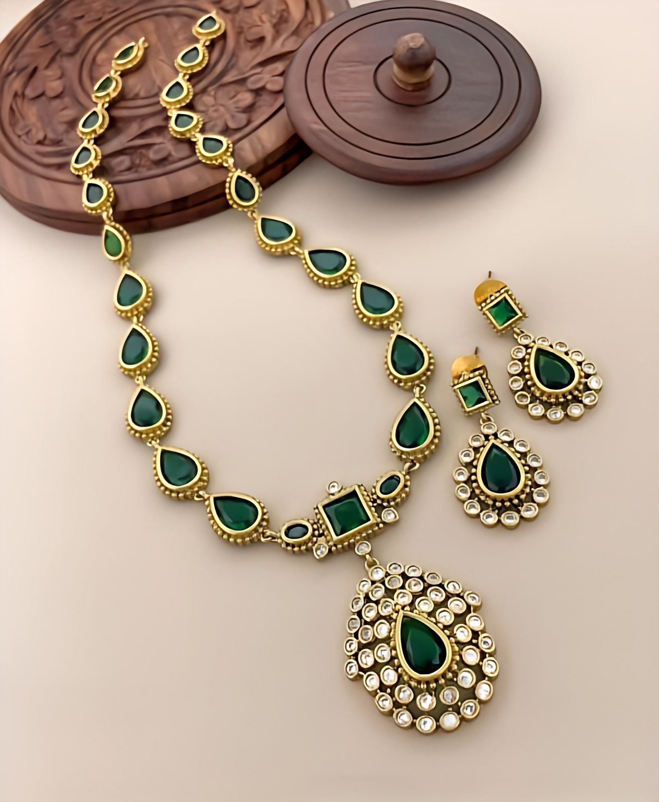 Jyothika Inspired Emerald Haaram Version 3