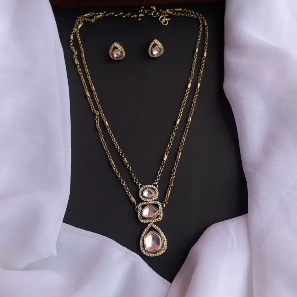 2 Layer Kundan Stone chain