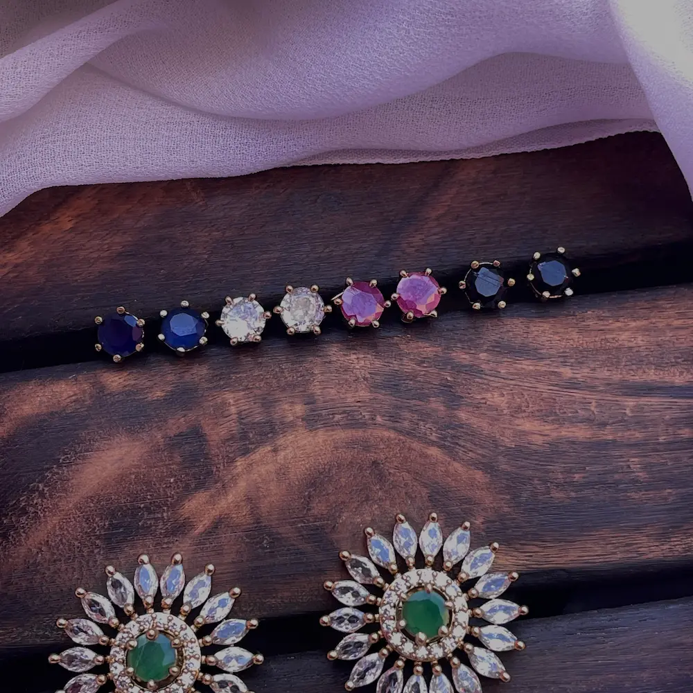 AD Stone Changeable Earrings - Image 2