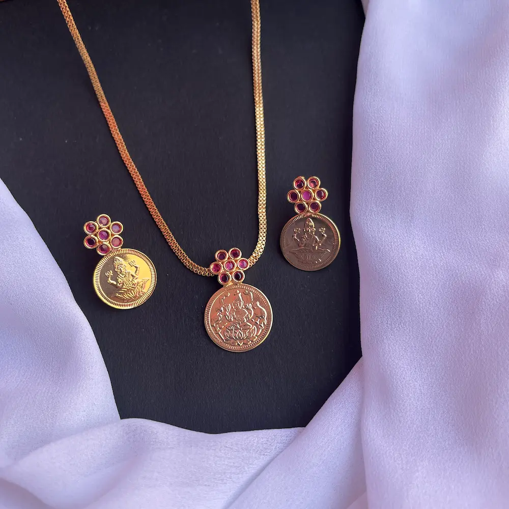 Microplated Lakshmi Kaasu Chain - Image 2