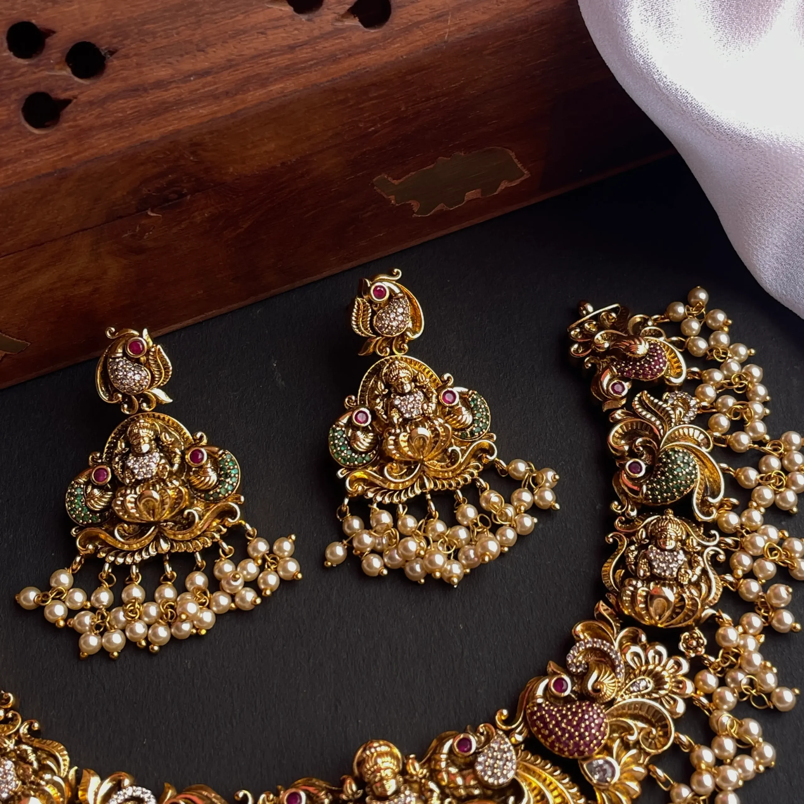 Antique Finish Nagas Guttapusalu Neckset - Image 2