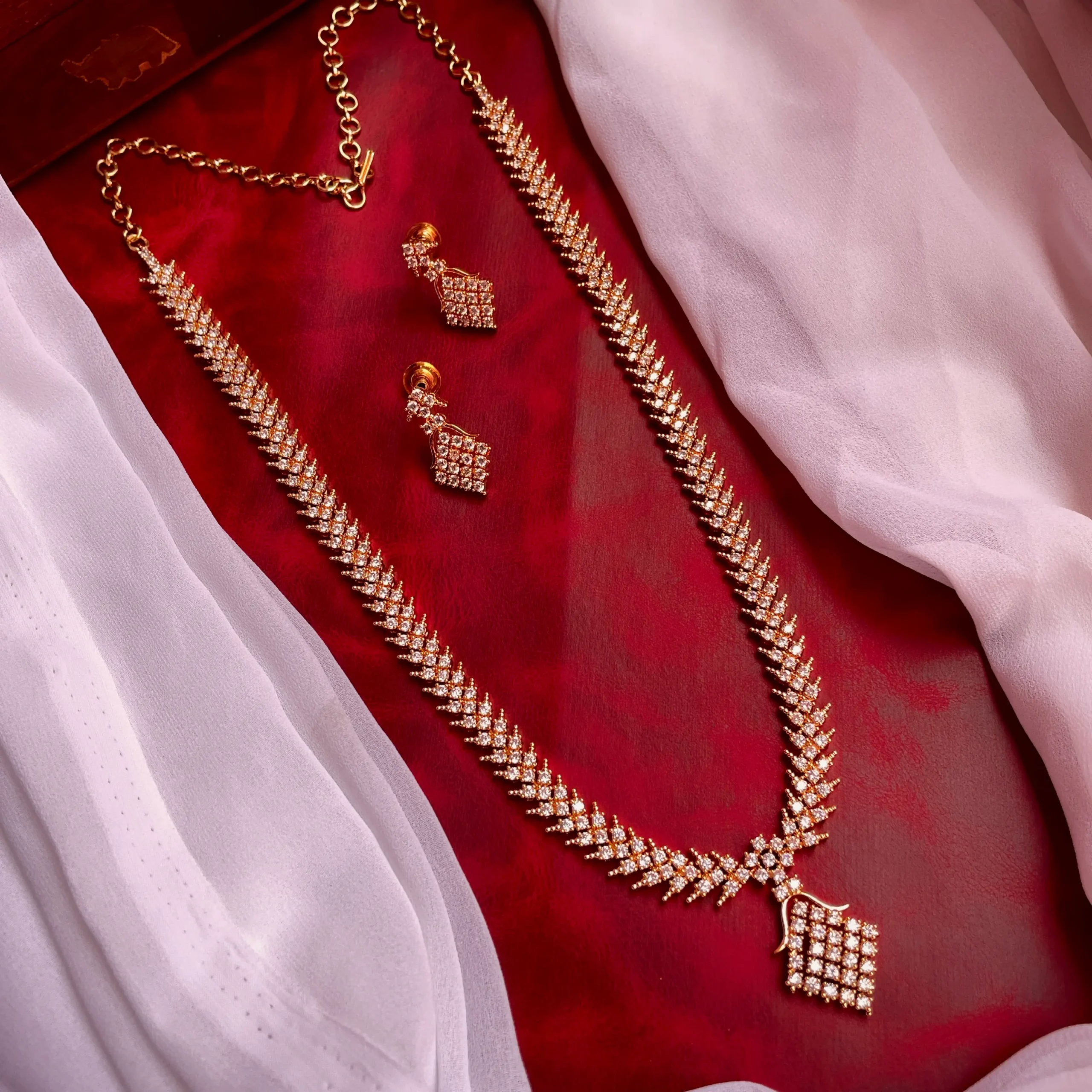 Diamond inspired Chettinadu Pattern Haaram - Image 2