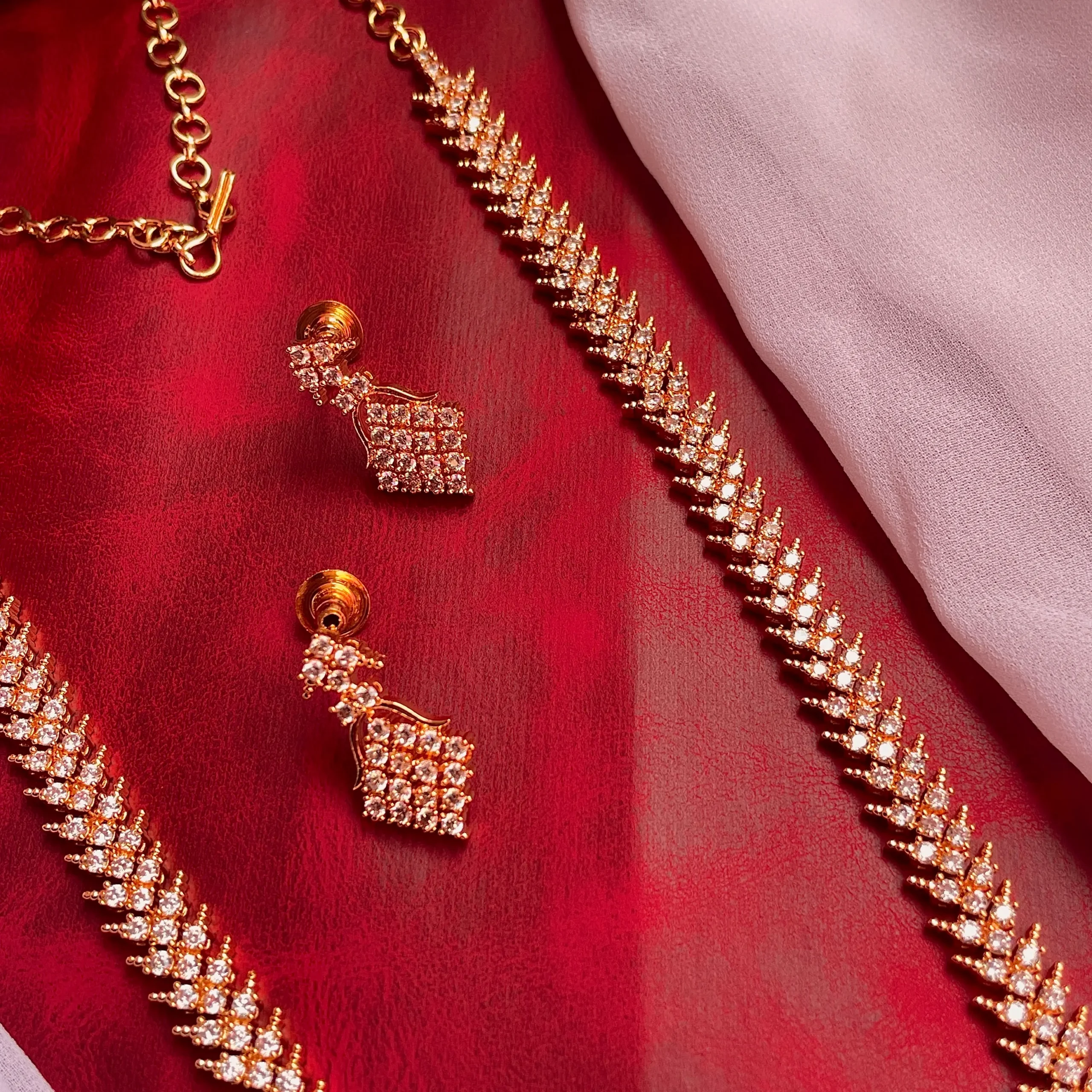 Diamond inspired Chettinadu Pattern Haaram - Image 3