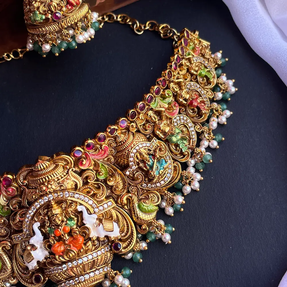 Narayani (Antique Enamel Painted Choker) - Image 6
