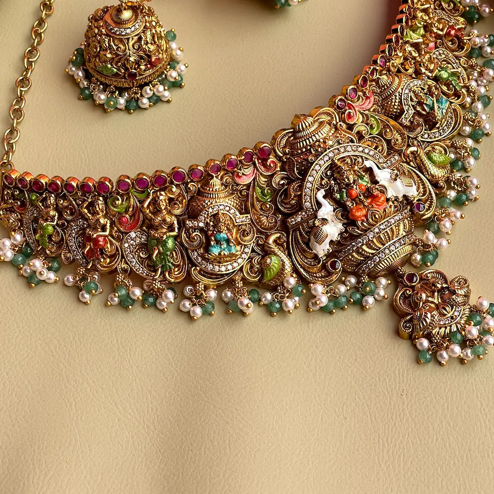 Narayani (Antique Enamel Painted Choker) - Image 3