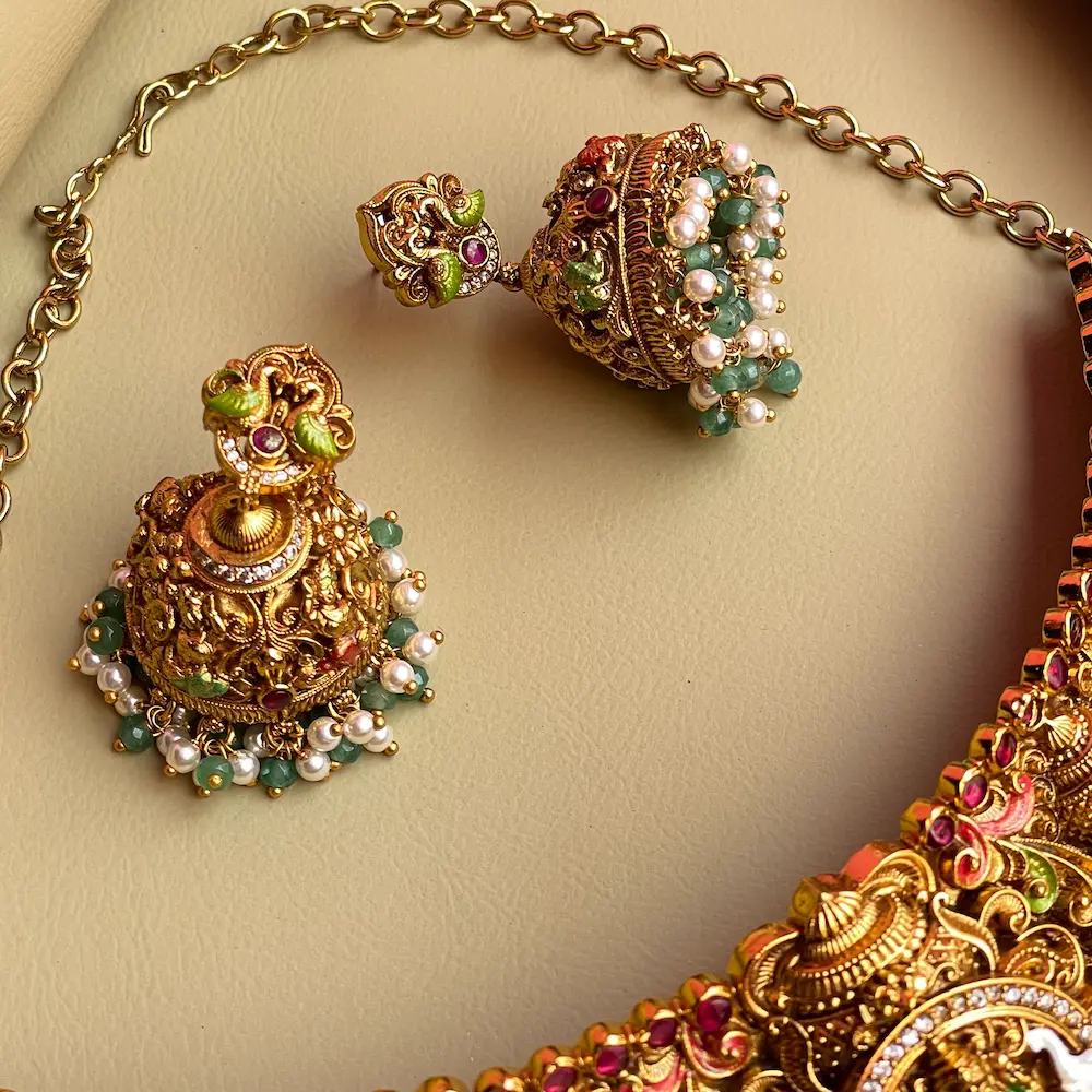 Narayani (Antique Enamel Painted Choker) - Image 5