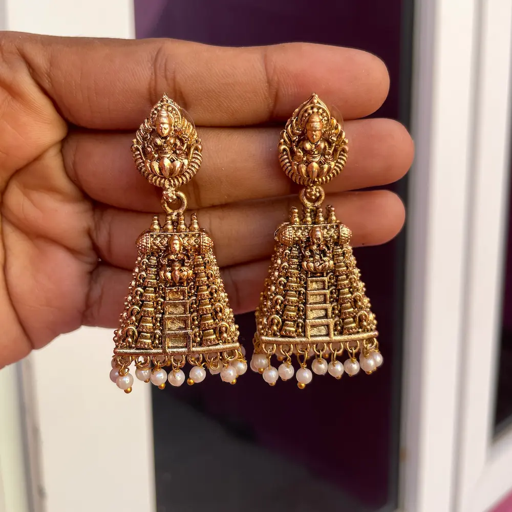 Gopuram Jumkhas - Matte Finish