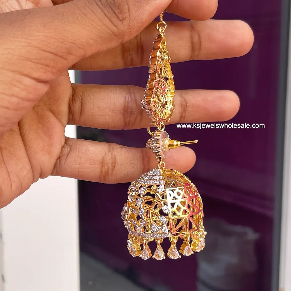 Kushbhoo Inspired AD Jumkha With Plain Maatal - Big Size - Image 3