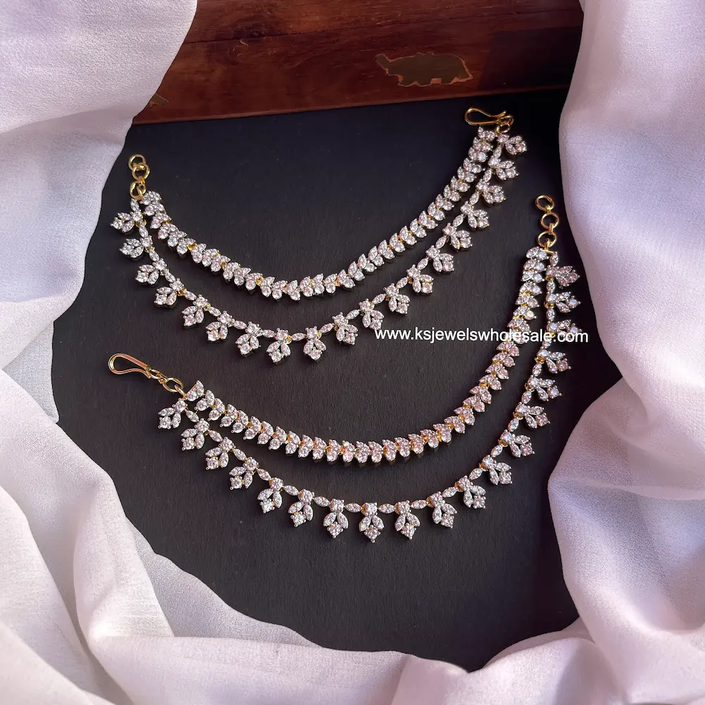 Diya 2 Line AD Maatal - Ear Chain