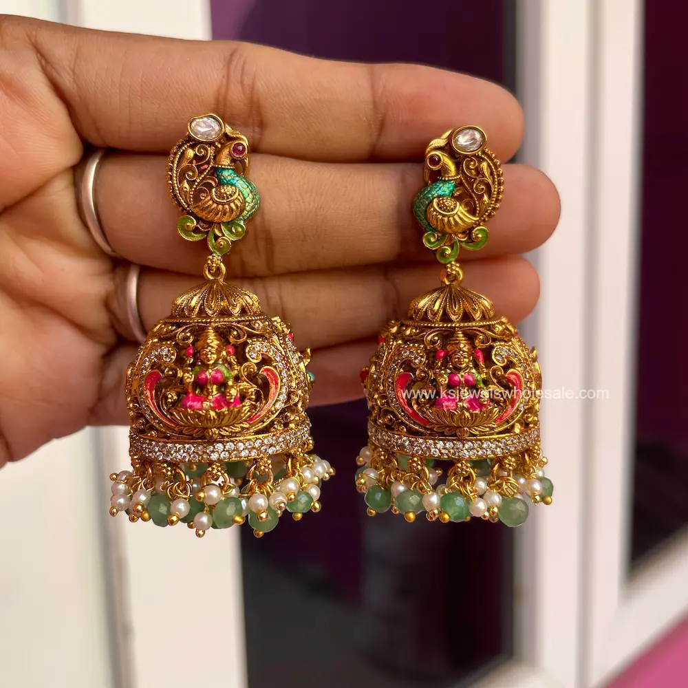 Antique Finish - (Enamel) Hand Painted Jumkha