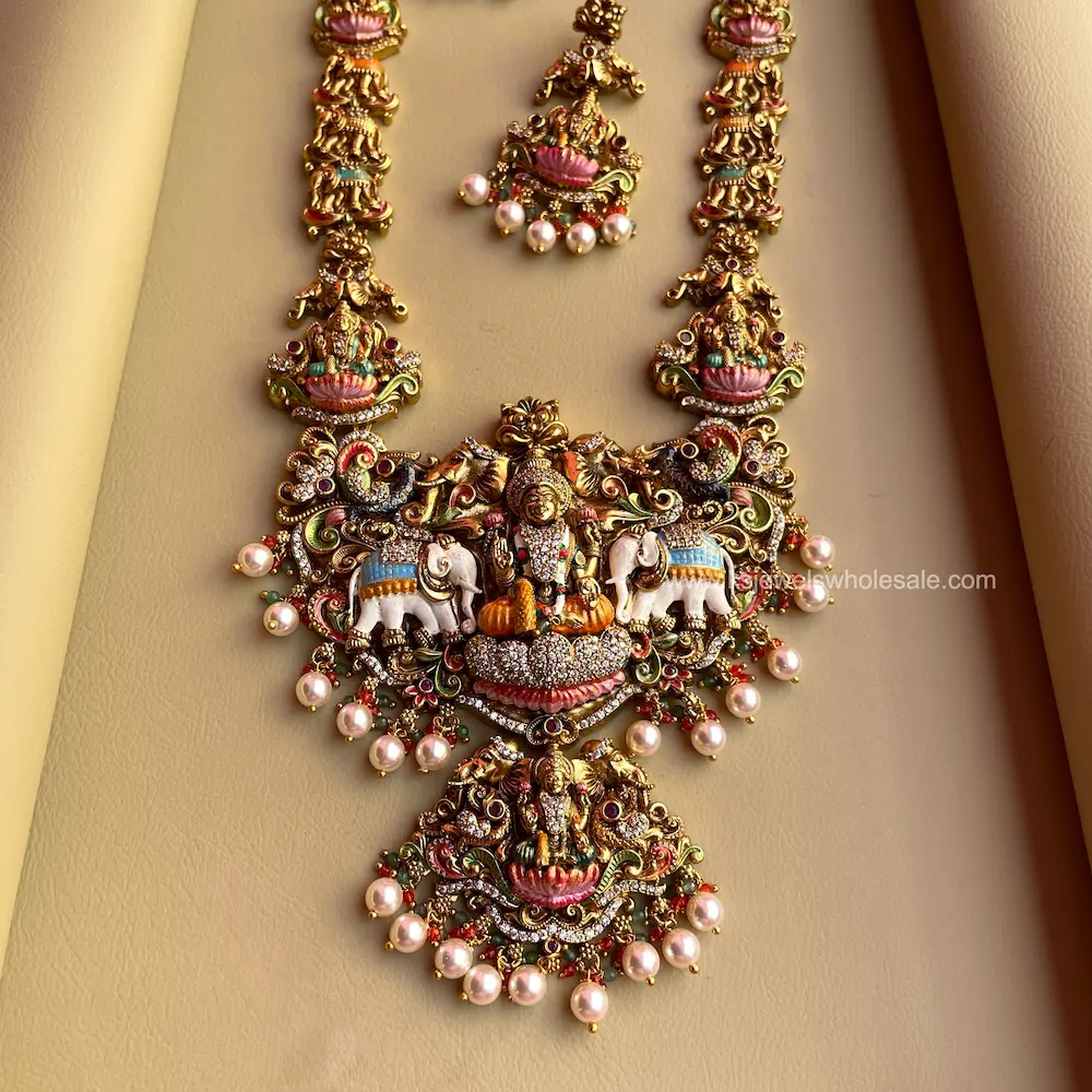 Damini - Enamel Hand Painted Haaram - Image 4
