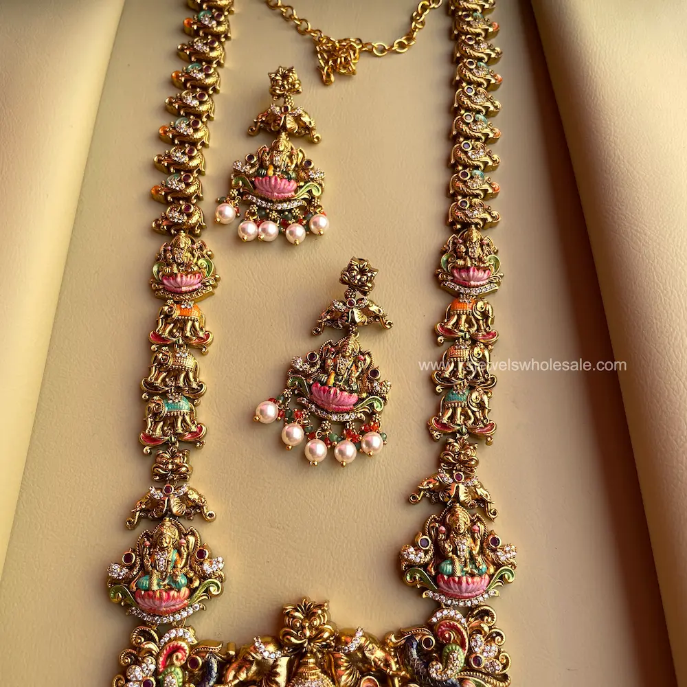 Damini - Enamel Hand Painted Haaram - Image 3