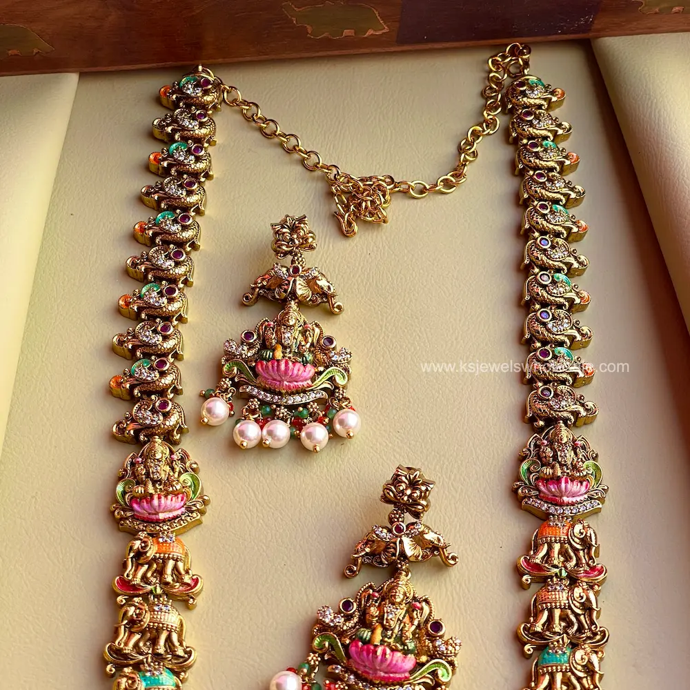 Damini - Enamel Hand Painted Haaram - Image 2