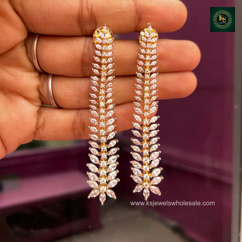 Daazling Leaf Drop Earrings