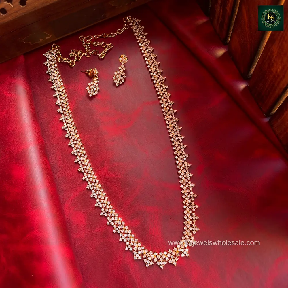 Diamond Inspired Chettinadu Pattern Mid Length Haaram (Version 2)